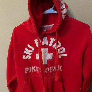 Red ski patrol hoodie